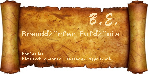 Brendörfer Eufémia névjegykártya
